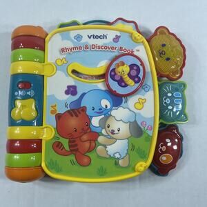 VTech Rhyme and Discover Story Book Lights & Sound with Batteries TESTED Works!